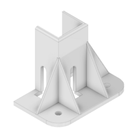 MODULAR SOLUTIONS FOOT<br>45MM X 45MM (3) SIDED FOOT W/11MM FLOOR ANCHOR HOLES